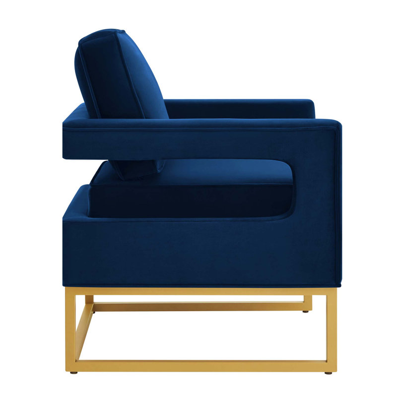 Anatonia Velvet Armchair, Navy Blue Velvet
