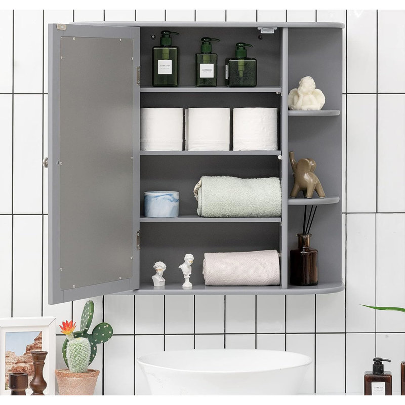 Glass Bathroom Cabinet, Grey