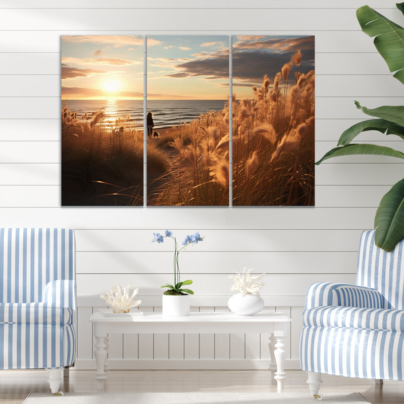 Golden Sands A Envoûtant X sur toile, 3 pièces, H 28 po x l 36 po x P 1 po