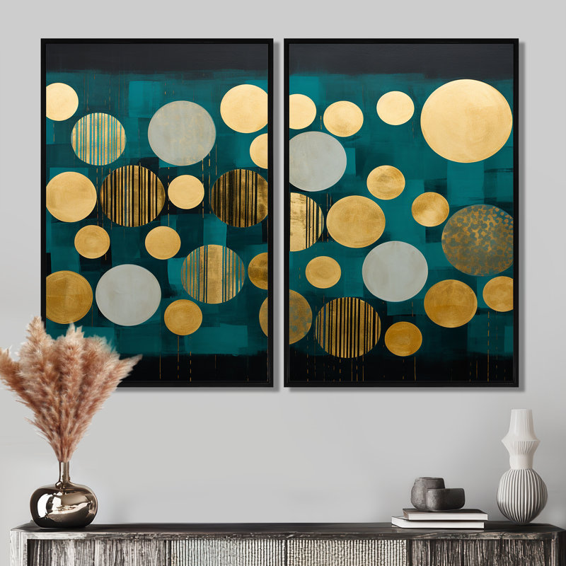 Saroyan - Grandes impressions géométriques sur toile, Noir, H 36 po x l 48 po, Reproduction encadrée sans passe-partout