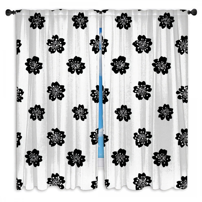 Motif de rideaux de fenêtre à motif floral transparent et obscurcissant - 2 panneaux, 40in x 50in - 2 panels, Transparent