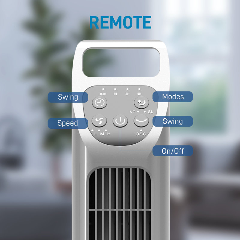 HOMCOM 78.5cm Oscillating Tower Fan Fan, Silver