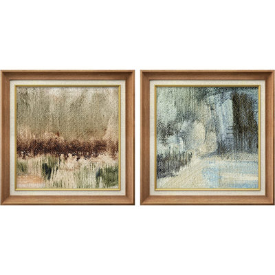 «Grunge Watercolor Pastel Stroke Patterns», ensemble de 2 peintures sur toile encadrées