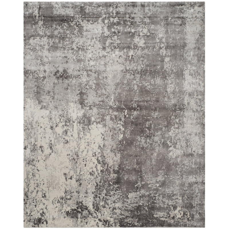 Mcelroy Abstract Handwoven Flatweave Gray Area Rug, Rectangle 10' x 14'