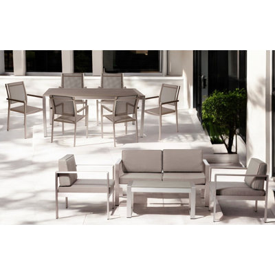 Ensemble de patio complet 11 pièces avec coussins Aynura