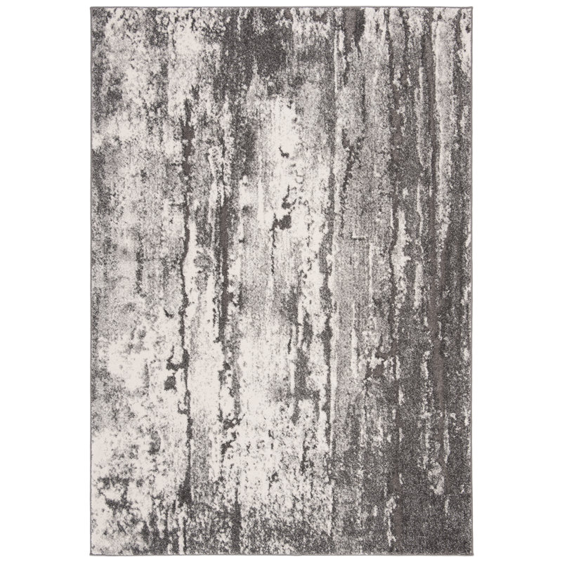 Tapis gris / gris foncé Elzada, Rectangle 4 pi x 6 pi