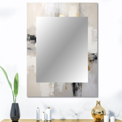 «Essential Bliss Minimalisme», peinture abstraite or - miroir abstrait, miroir mural doré unique, impression sur métal