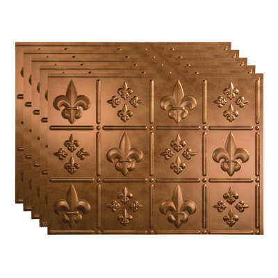 FASÄDE Fleur de Lis Decorative Vinyl Backsplash 15 sq ft Kit