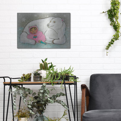  «Me and Bear Are Like This» par Bebe Keith, art mural en métal, 16 po x 12 po