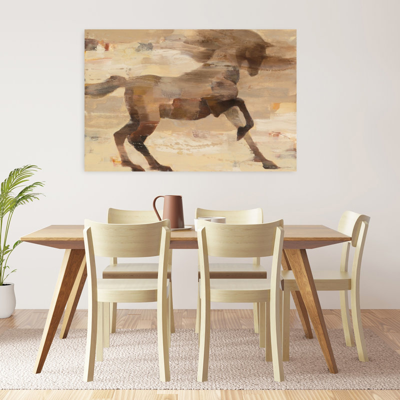 Impression sur toile, "Stepping High Traditional Horse Wildlife", 32" H x 48" W