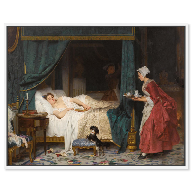The Awakening 1865 Canvas Famous Classic Art by , H 25 po x l 31 po, Cadre blanc