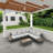 Outdoor Patio Sofa Set With Adjustable Reclining Backrest, Extendable Coffee Table With Ice Bucket, And Plush Cushions Weather-Resistant Wicker Sectional Sofa For Garden-522433048