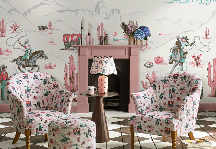 wallpaper horses and pink