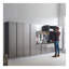 Armoire de garage murale de série Nova, gris métallique, avec portes et tiroirs à fermeture amortie
