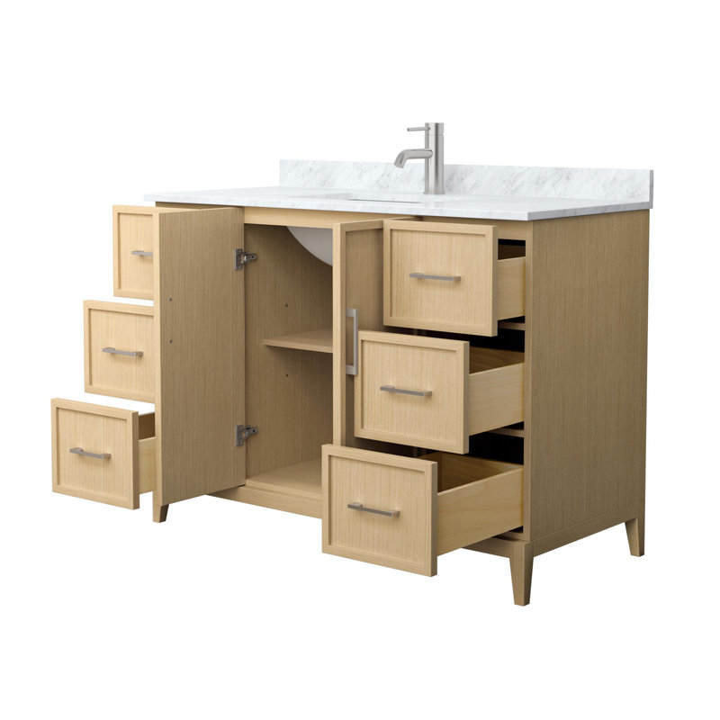 Elan 48'' White Oak Single Bathroom Vanity with Marble Top
