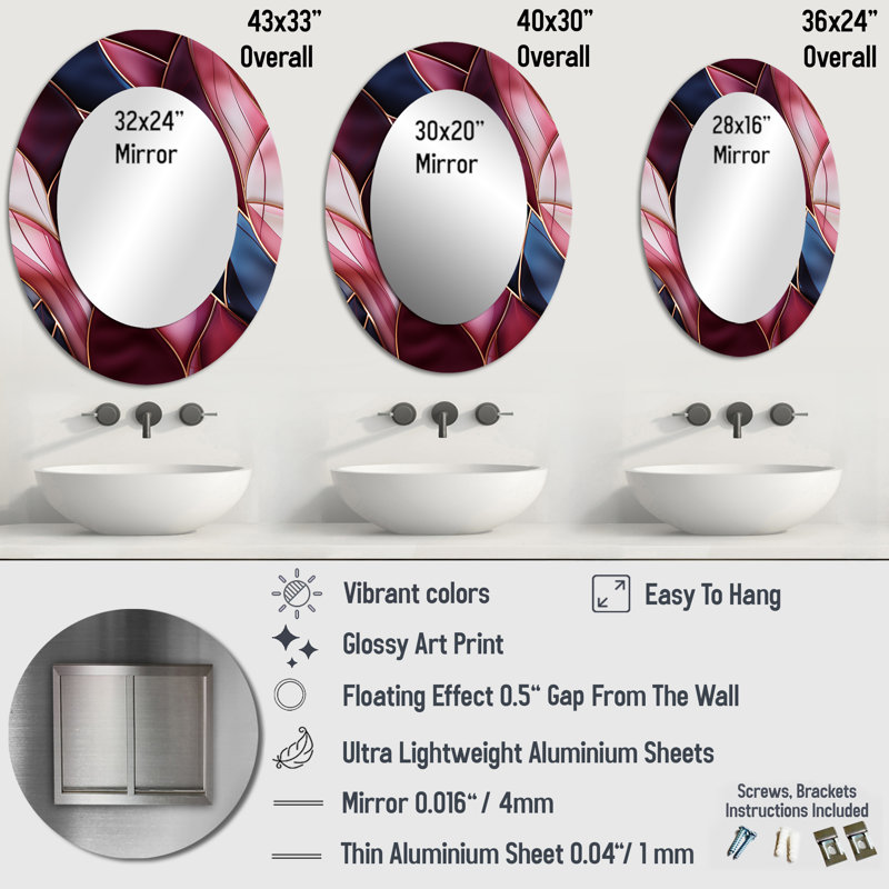 Miroir mural Radiant Glamour, H 40 po x l 30 po