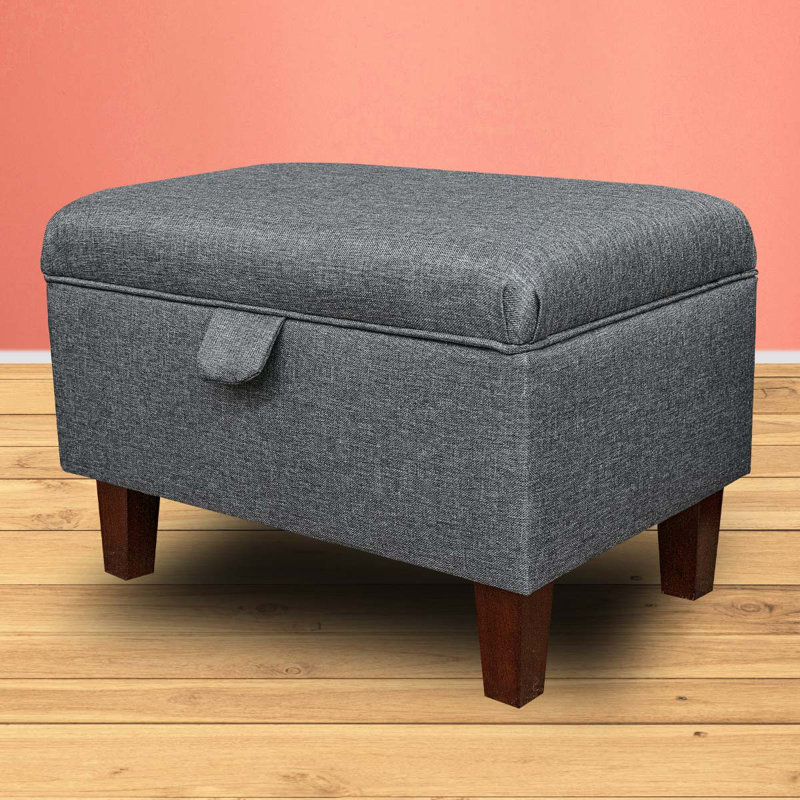 50.8cm Wide Rectangle Solid Colour Footstool Ottoman with Storage