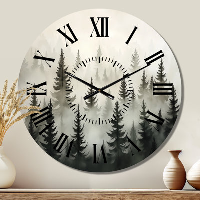 Goulart I - Rustic Round Metal Wall Clock, Printed on Metal