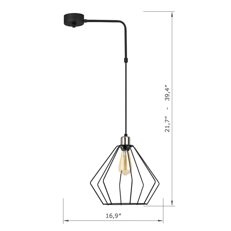 Luminaire suspendu simple à hauteur réglable