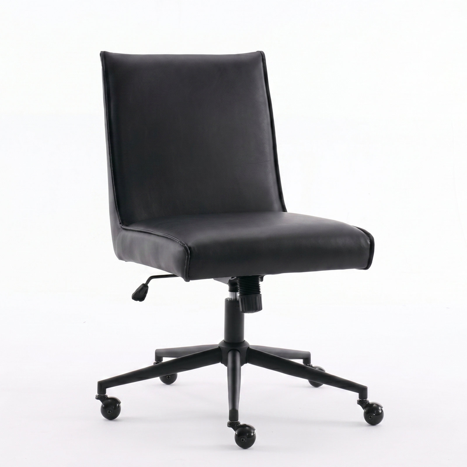 Claudie Office Chair, Black Faux Leather