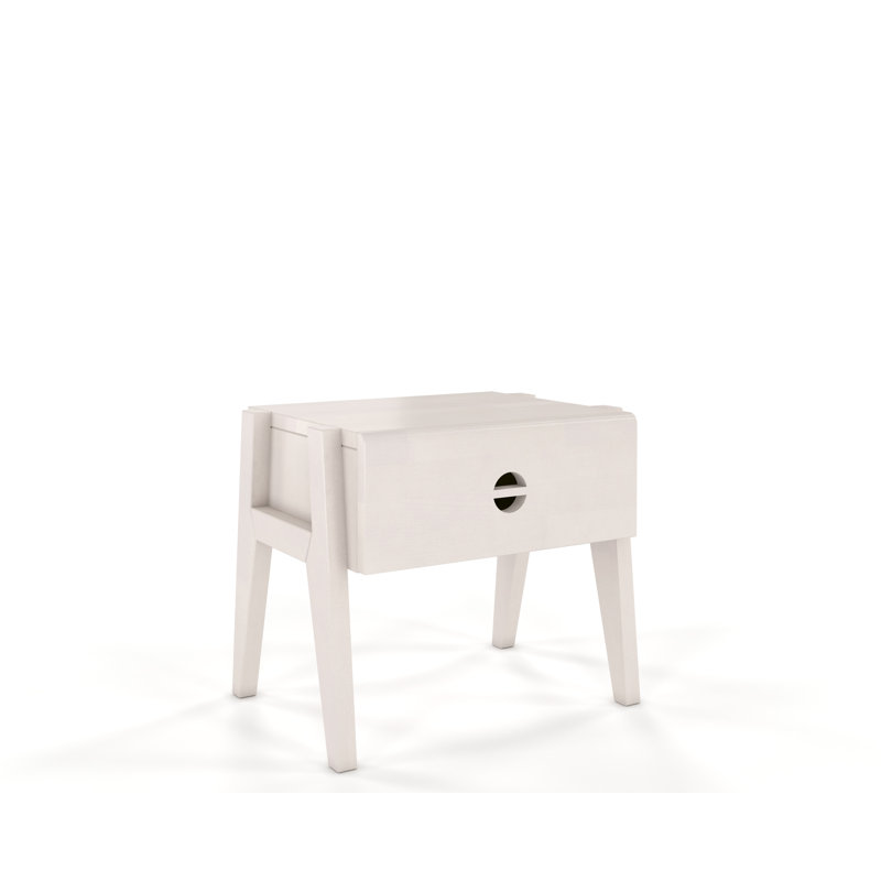 Eng 45cm W Manufactured Wood Bedside Table, White