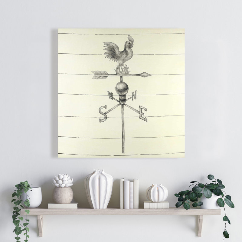 Reproduction d’art sur toile « vintage Weathervane », H 24 po x l 24 po x P 1,5 po