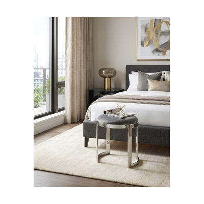 Tabouret de coiffeuse en métal Nouri - table basse avec repose-pieds Orion