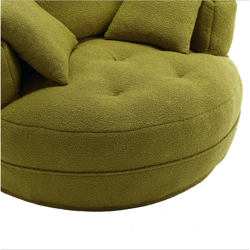 Canapé-lit simple Chenille, Boucle vert olive