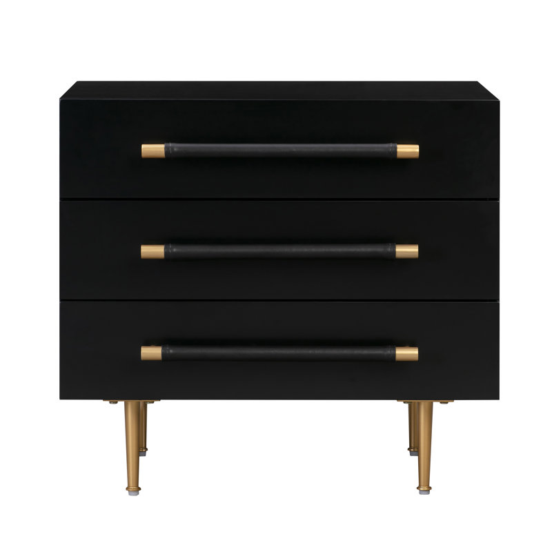 Trident-Nightstand-UK 71.1cm W Acacia,Iron,MDF Bedside Table