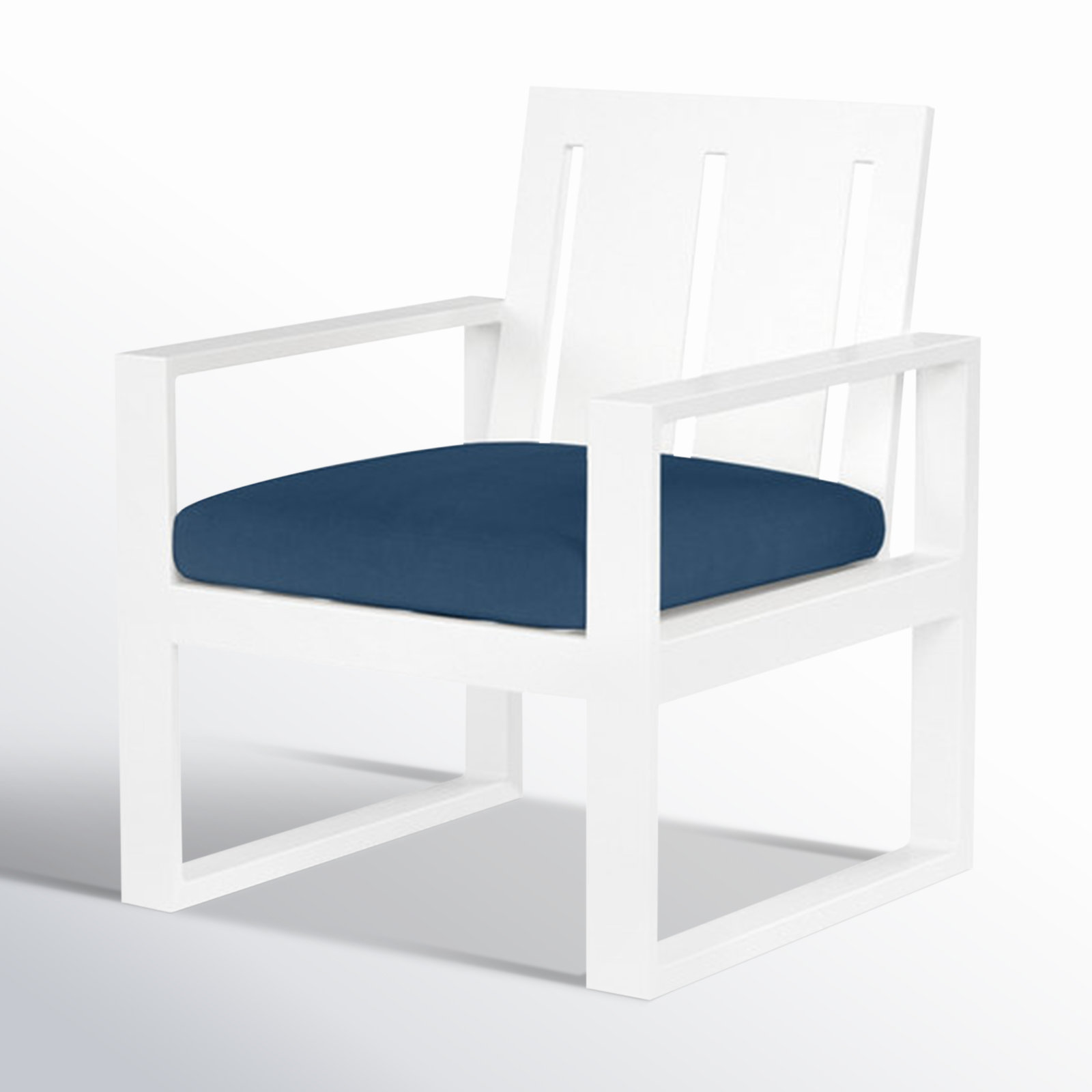 Camela Premium All-Weather Wicker Outdoor Dining Armchair with Sunbrella® Cushion, Spectrum Indigo Sunbrella®