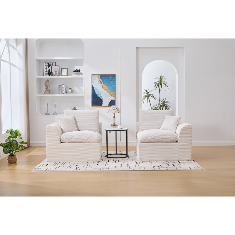 Modular Sectional Sofa Cloud Couch,Comfy Cloud Modern Sofa,2 Seater With Cushion Covers, Beige
