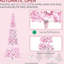 Arbre de Noël rose en forme de crayon avec flocons de neige, lumières à DEL blanc chaud, conception à ouverture automatique, branches ignifuges, hauteur de 90 po