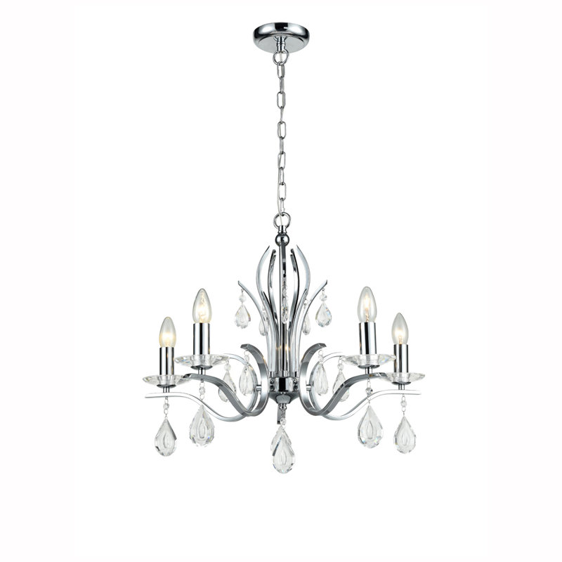 Mireia 5 - Light Chrome Candle Style Pendant