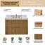 Meuble-lavabo flottant 30 po avec lavabo, meuble-lavabo mural cannelé, comptoir en faux marbre, tiroir à fermeture en douceur, entièrement assemblé, brun chêne clair-56160963-56160990