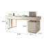 Bureau d'écriture rectangulaire en pierre frittée beige 62,99 ", 5 tiroirs-129187501