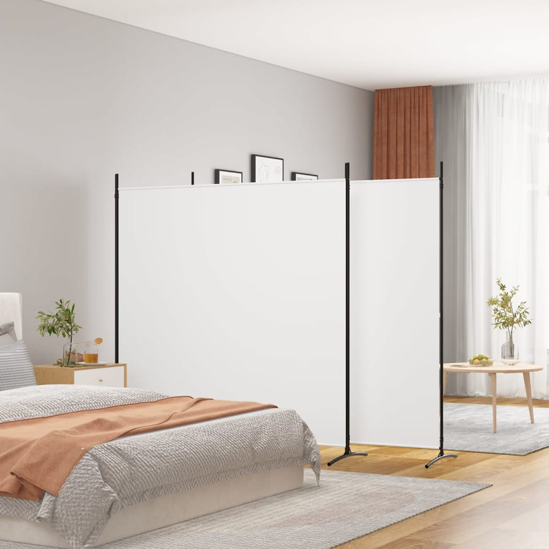 Kyen 457.2cm H Folding Room Divider, 2, 180cm H x 348 cm W, White