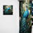 Teal Peacock Monochrome - Modern Velvet Curtain - Room Darkening - 1 Panel-107831297
