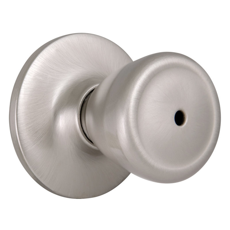 Tulip Privacy Bed/Bath Door Knob, Satin Nickel, Universal/ Reversable