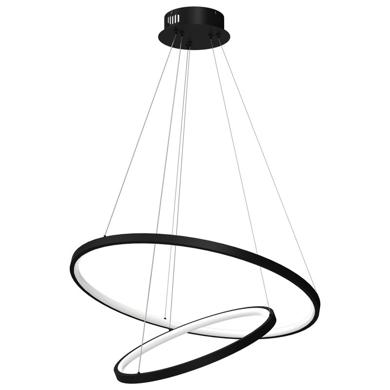 Bradstreet 2 - Light LED Geometric Pendant, Black