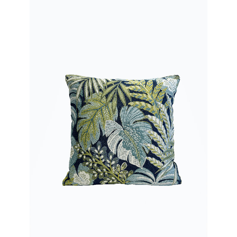 Coussin intérieur / extérieur Destinnie, Motif floral bleu, 20 po x 20 po