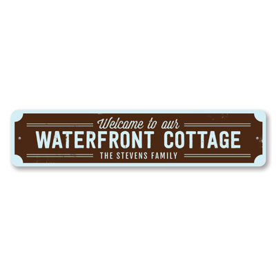 Waterfront Cottage Custom Aluminum Sign