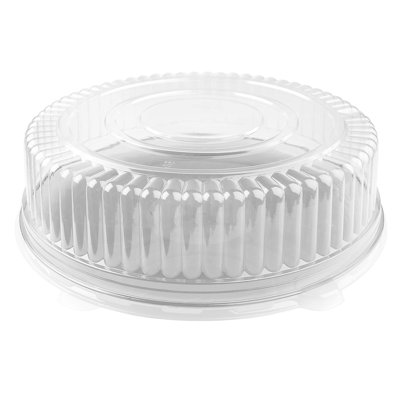 16" Clear Round Plastic Tray Lids - 25 Lids