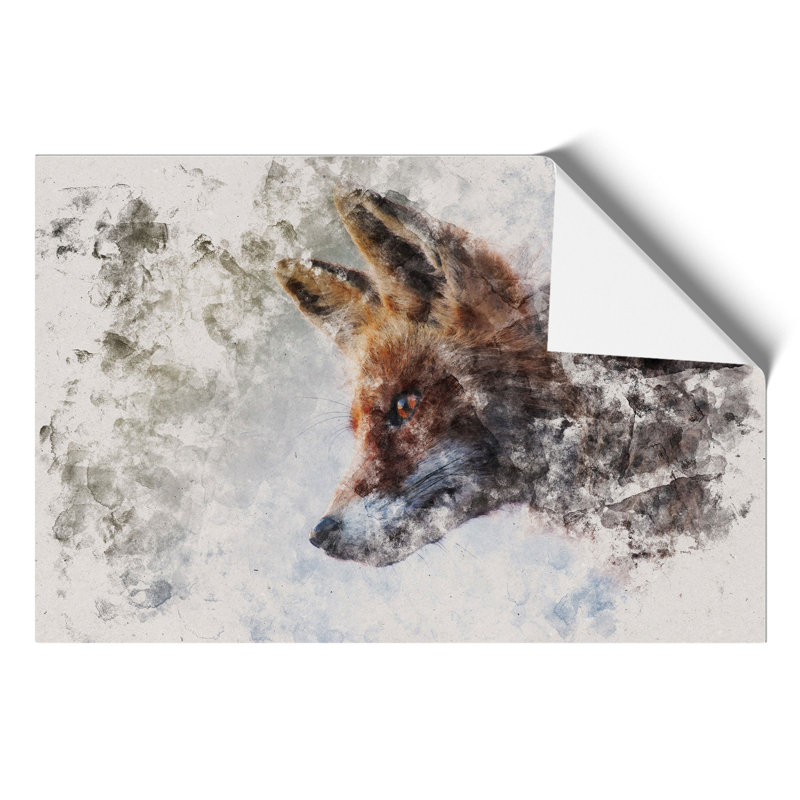 Red Fox Watercolour - Frameless Print, 21cm H x 30cm W x 0.1cm D
