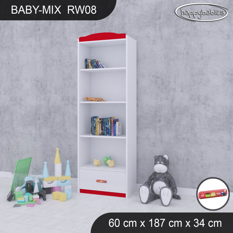 Baby Mix 187cm H Kids Cube, Red, 187cm H x 60cm W x 34cm D