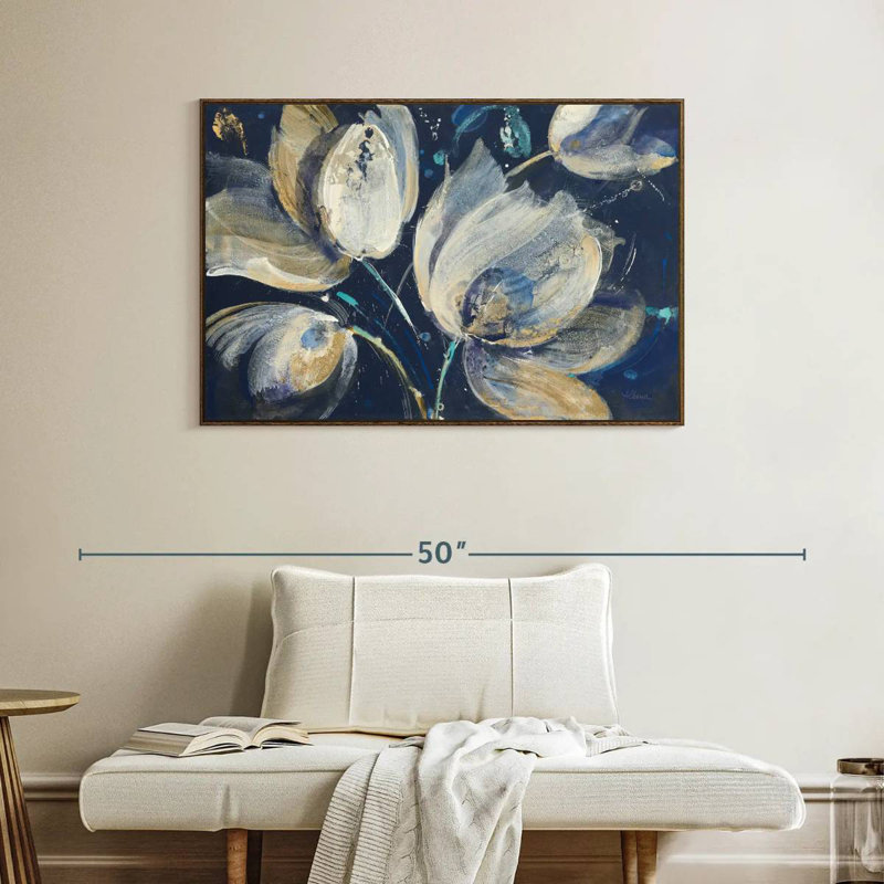 Jardin de minuit, Cadre flottant noyer, 40 po x 27 po