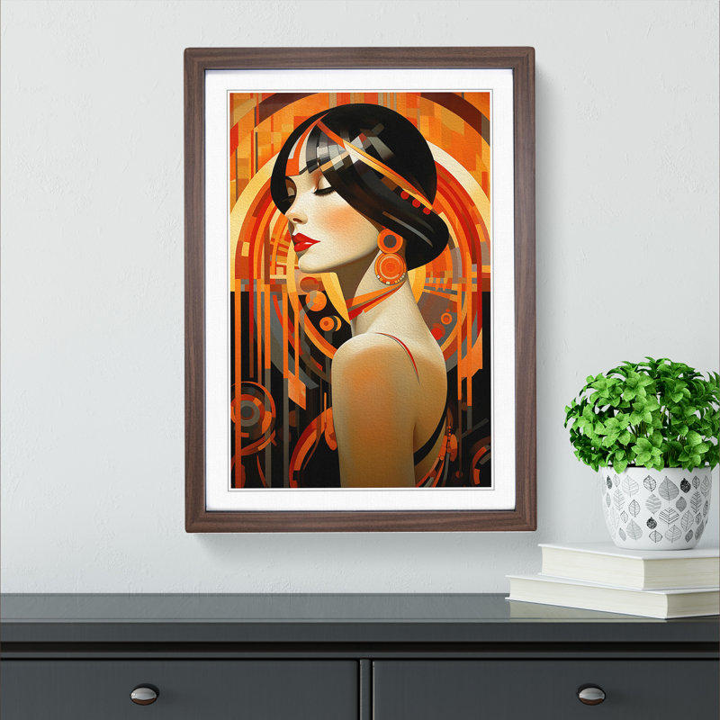 Single Picture Frame Print on Wood, Walnut Framed, 64cm H x 46cm W
