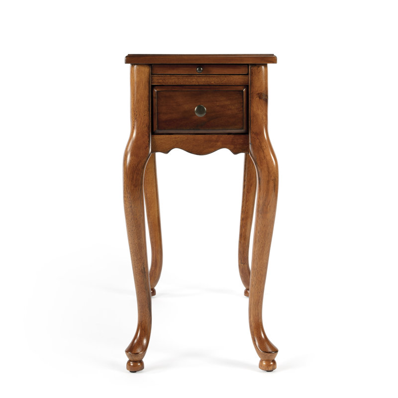 Croydon One Drawer with Pullout Side Table, Olive Ash Burl