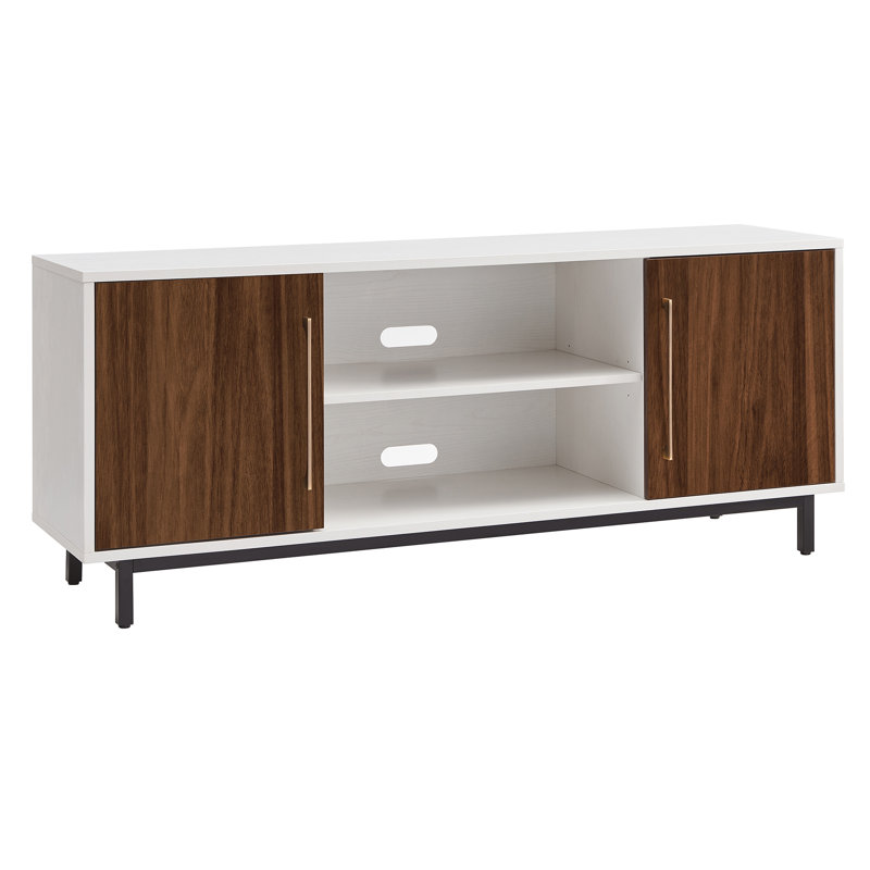 Friley Unfinished TV Stand for TVs up to 65", White/Walnut