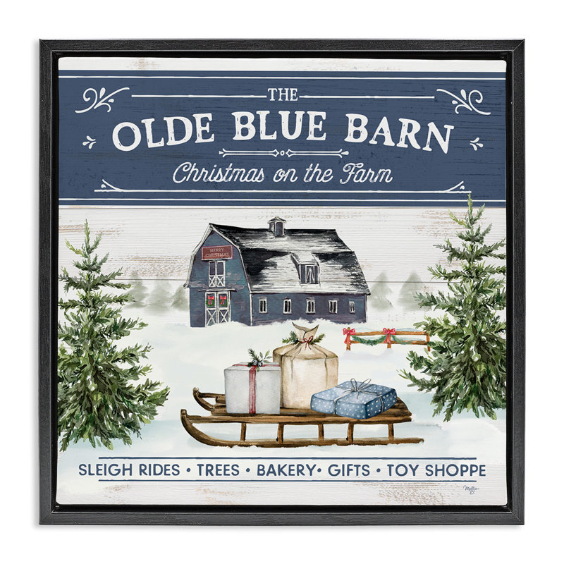 Expression de Noël à la ferme, H 18 po x l 18 po, Cadre flottant noir de jais