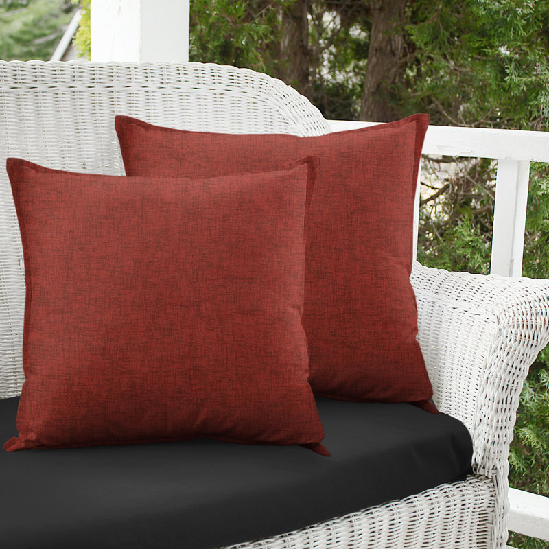 Polyester Throw Square Indoor/Outdoor, Red, Abstract